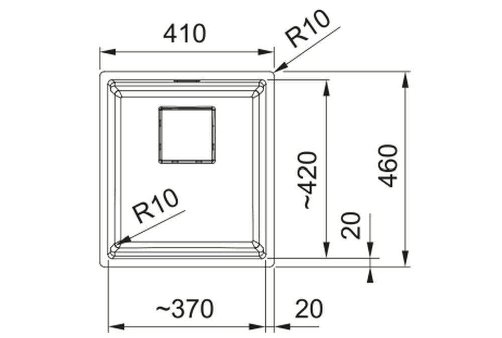 Rysunek techniczny zlewozmywaka z wymiarami: szerokość 590 mm, głębokość 510 mm, oraz otworem o średnicy 35 mm. Zawiera oznaczenia R12, R15, oraz 3x pre-drilled.