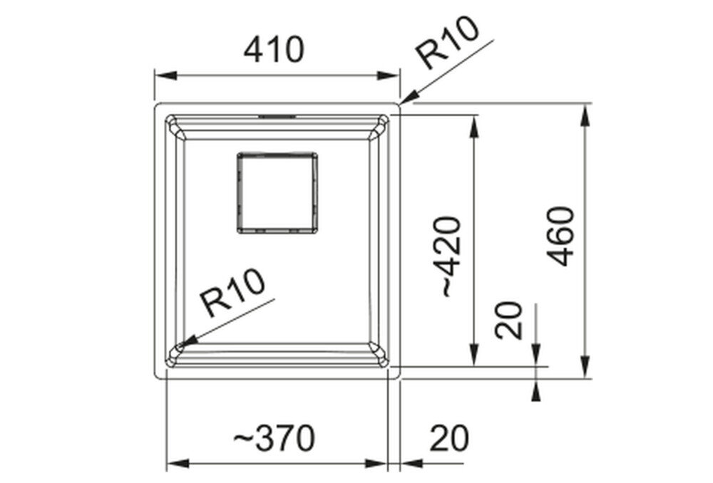 Rysunek techniczny zlewozmywaka z wymiarami: szerokość 590 mm, głębokość 510 mm, oraz otworem o średnicy 35 mm. Zawiera oznaczenia R12, R15, oraz 3x pre-drilled.