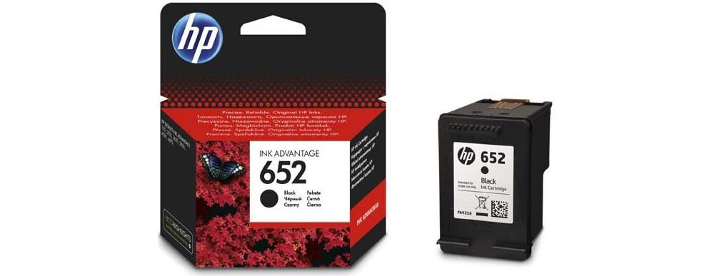 Tusz HP 652 Czarny 6 ml F6V25AE automatyczne rozpoznaje niski poziom tuszu i zamawia nowy subskrypcja HP Instant Ink prosty zwrot zużytych wkładów kompleksowy program recyklingu HP