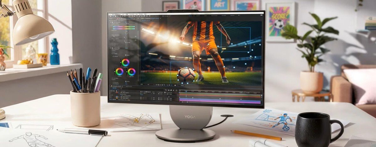 Ani monitor, ani klasyczny pecet. Nowy Lenovo Yoga AIO 27 pokazuje, jak może wyglądać komputer przyszłości Lenovo właśnie pokazało komputer, obok którego trudno przejść obojętnie. Jeden element przyciąga wzrok natychmiast
