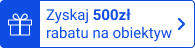 emblemat z napisem zyskaj 500 zł rabatu na obiektyw