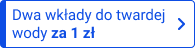 emblemat z niebieskim napisem dwa wkłady do wody za 1 zl