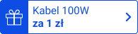 Emblemat z niebieskim napisem kabel 100 W za 1 zł