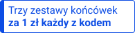 Trzy zestawy końcówek za 1 zł każdy z kodem