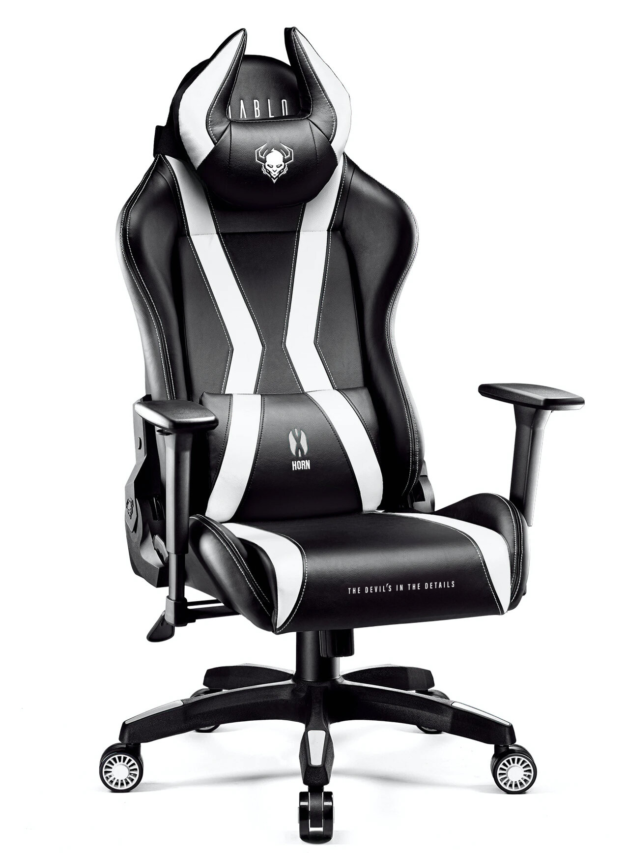 DIABLO CHAIRS XHorn (L) Czarnobiały Fotel niskie ceny i opinie w
