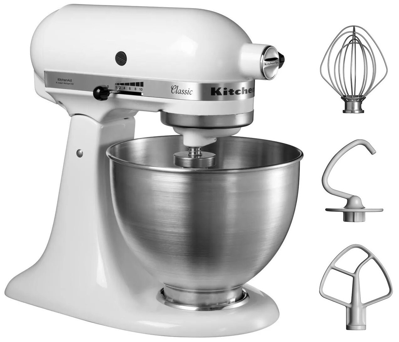 KITCHENAID Classic 5K45SSEWH 275W Robot kuchenny niskie
