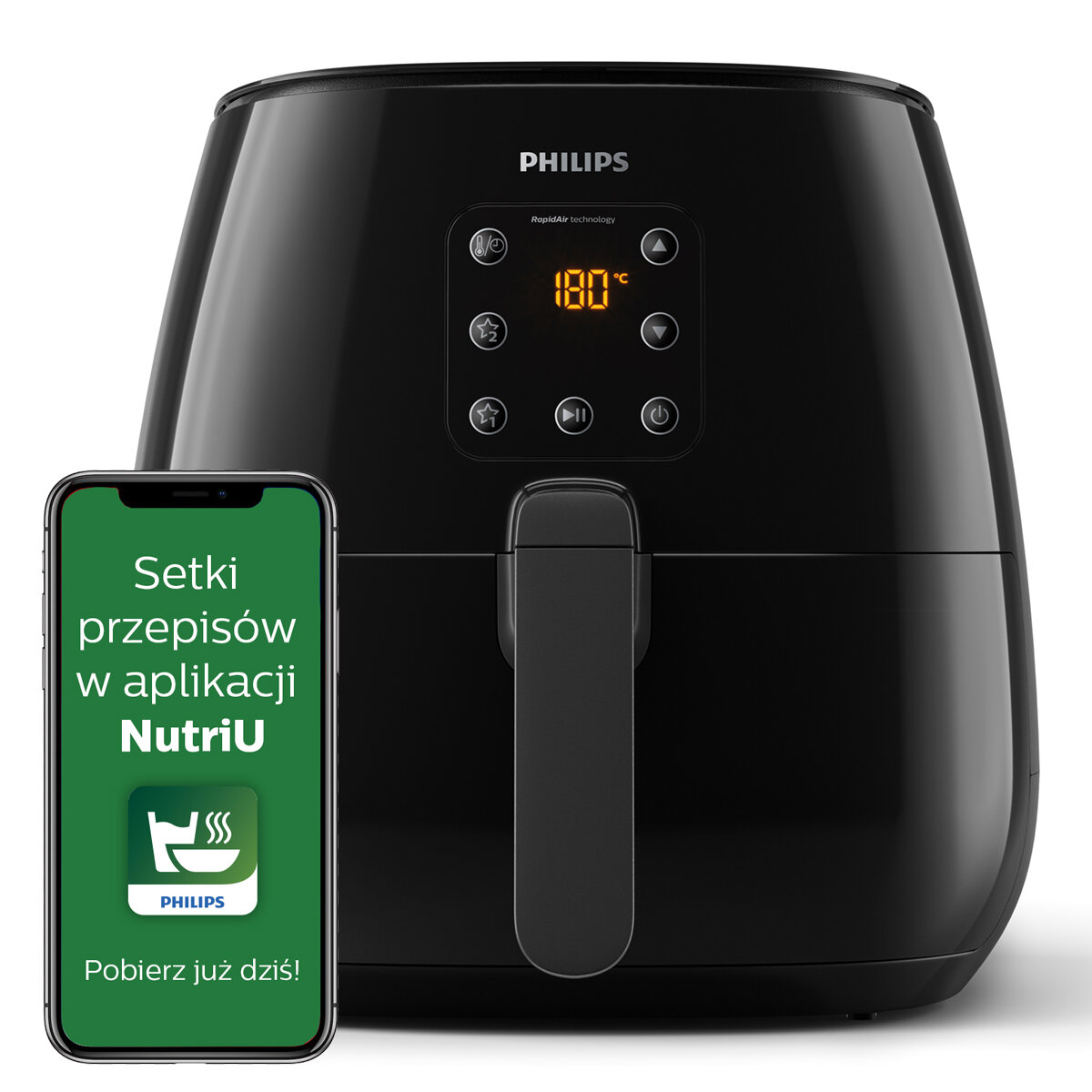 PHILIPS Ovi XL HD9260/90 Air Fryer Frytkownica beztłuszczowa niskie