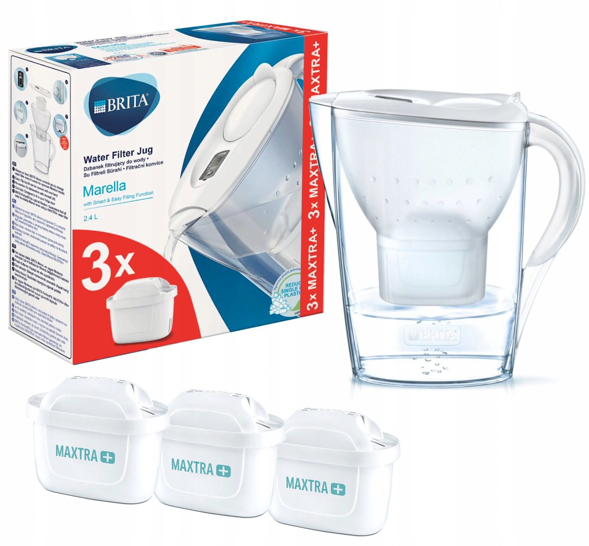 Brita Marella Maxtra Bialy 3 Wklady Pure Performance Dzbanek Filtrujacy Ceny I Opinie W Media Expert