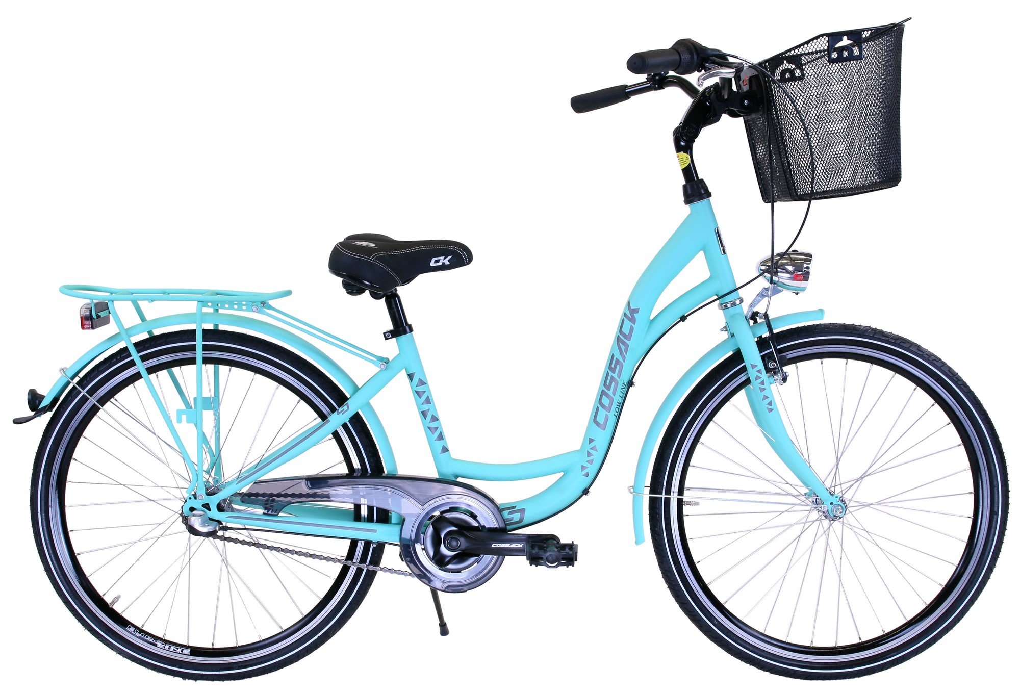 COSSACK Low Line 3B 26 cali damski Miętowy mat Rower miejski z koszykiem niskie ceny i opinie