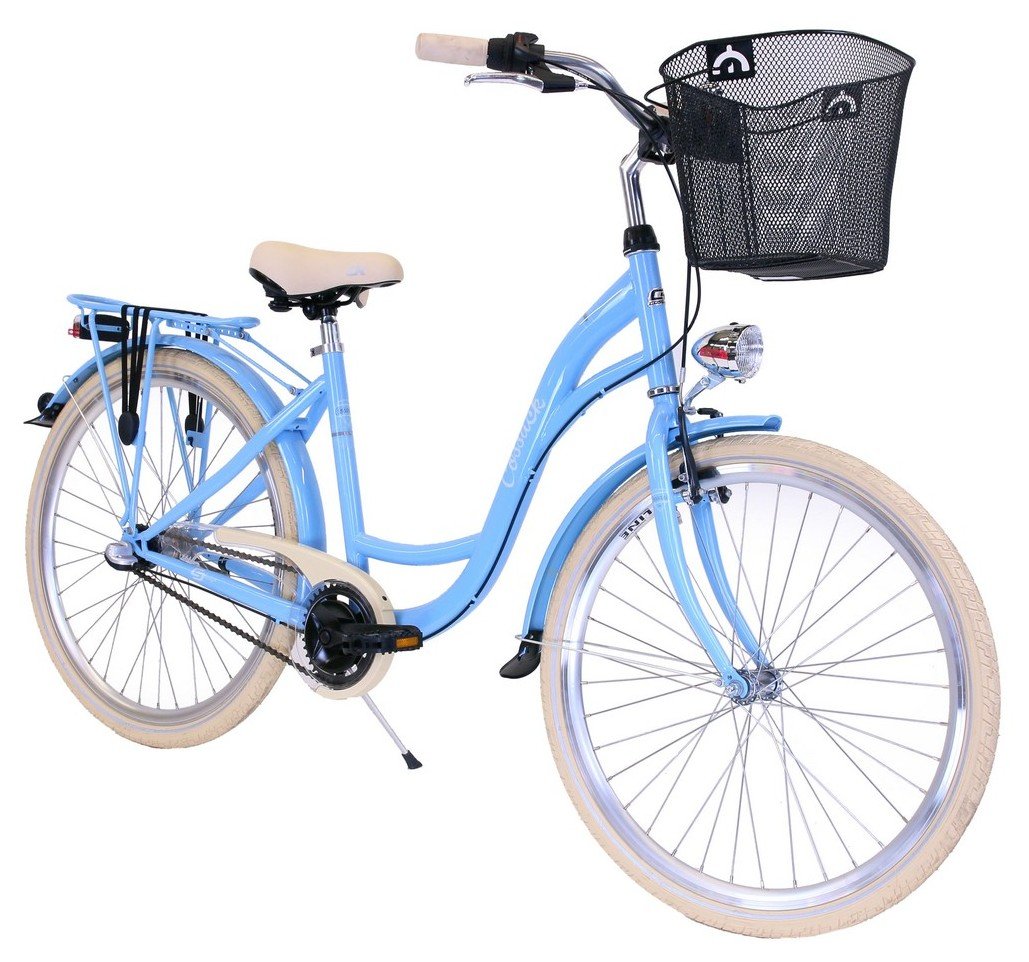 COSSACK Luna 3B 26 cali damski Niebieski Rower miejski z koszykiem