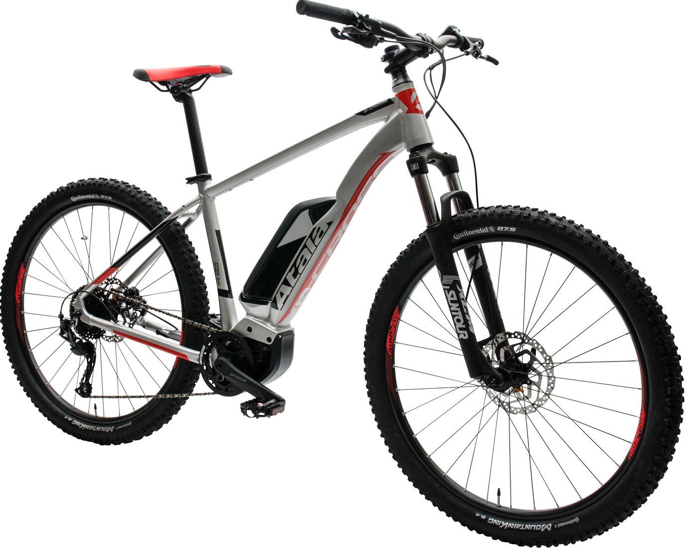 ATALA B-Cross CX 500 M16 27.5 cala męski Srebrno-czerwony Rower elektryczny  - niskie ceny i opinie w Media Expert