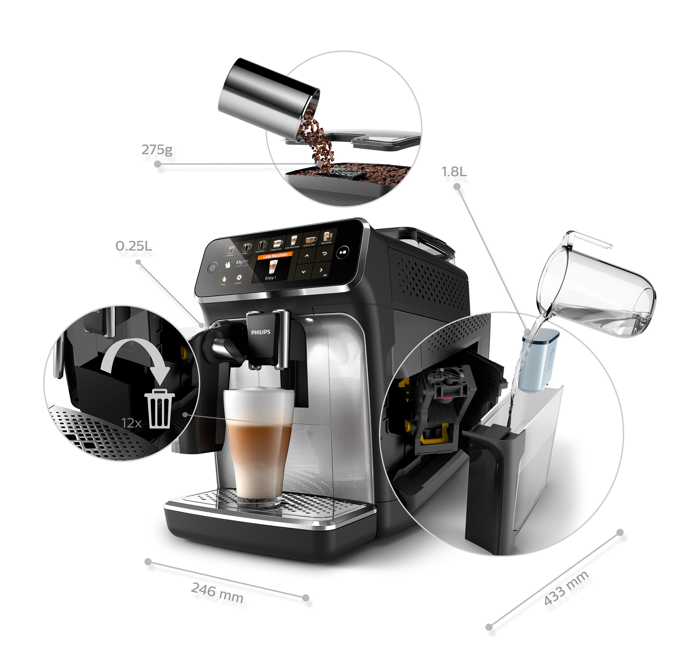 PHILIPS LatteGo 5400 EP5446/70 Ekspres 