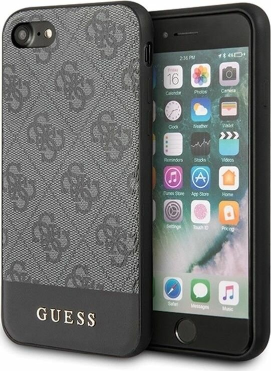 GUESS Stripe Collection do Apple 7/8/SE 2020/SE 2022 Szary Etui - niskie ceny opinie w Media Expert