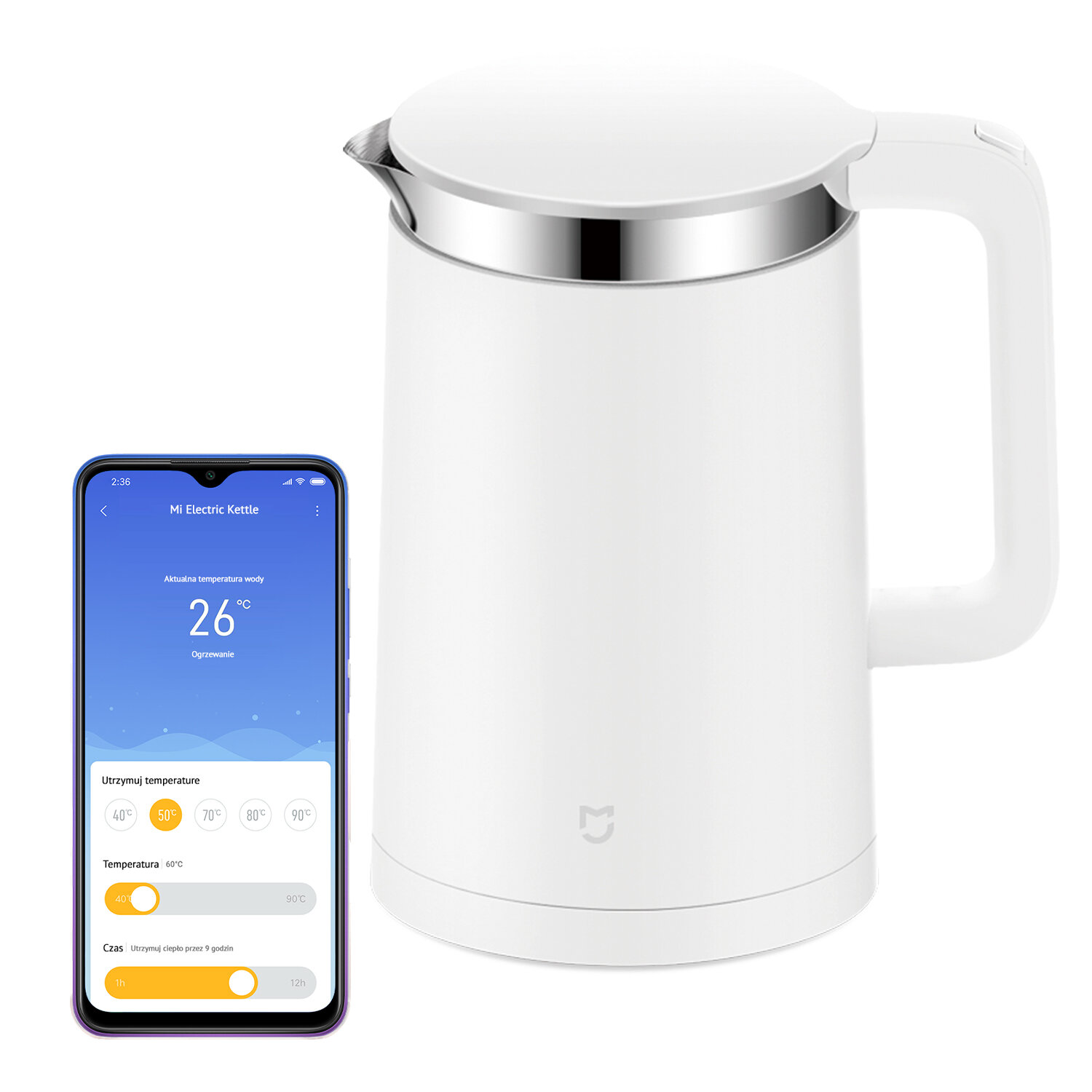 XIAOMI Mi Smart Kettle Pro sterowanie smartfonem regulacja