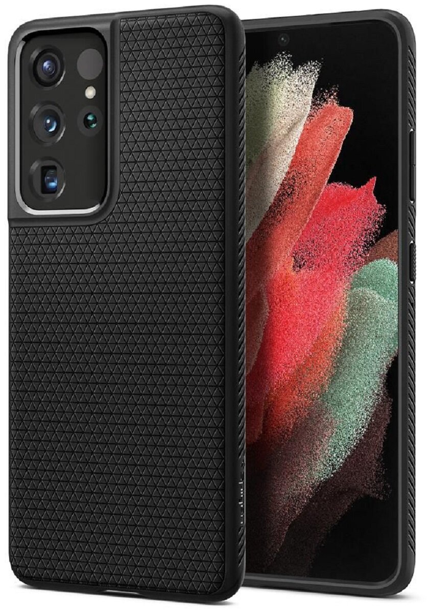SPIGEN Liquid Air do Samsung Galaxy S21 Ultra Czarny Etui niskie ceny i opinie w Media Expert