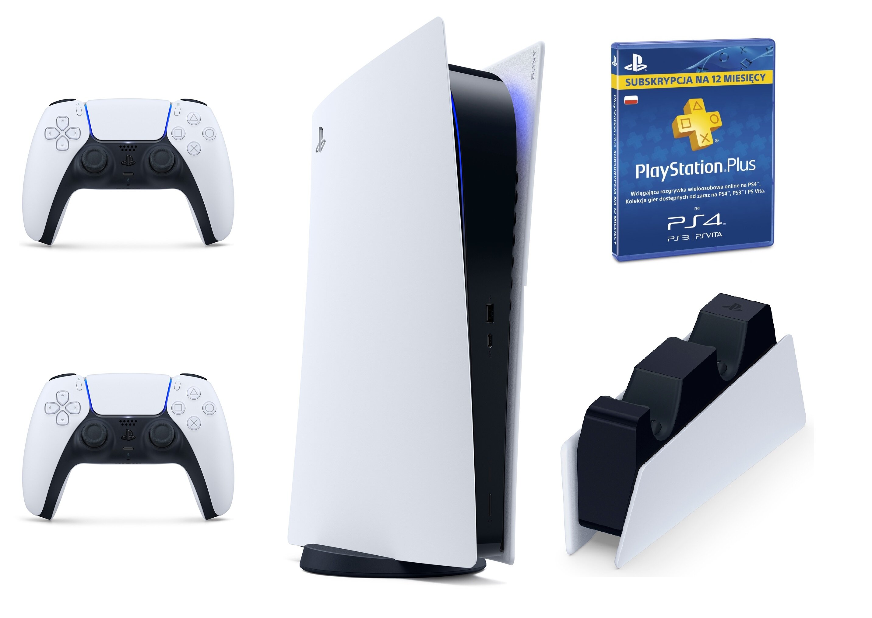 Sony Playstation 5 Digital Playstation Plus 365 Kontroler Dualsense Ladowarka Konsola Ceny I Opinie W Media Expert