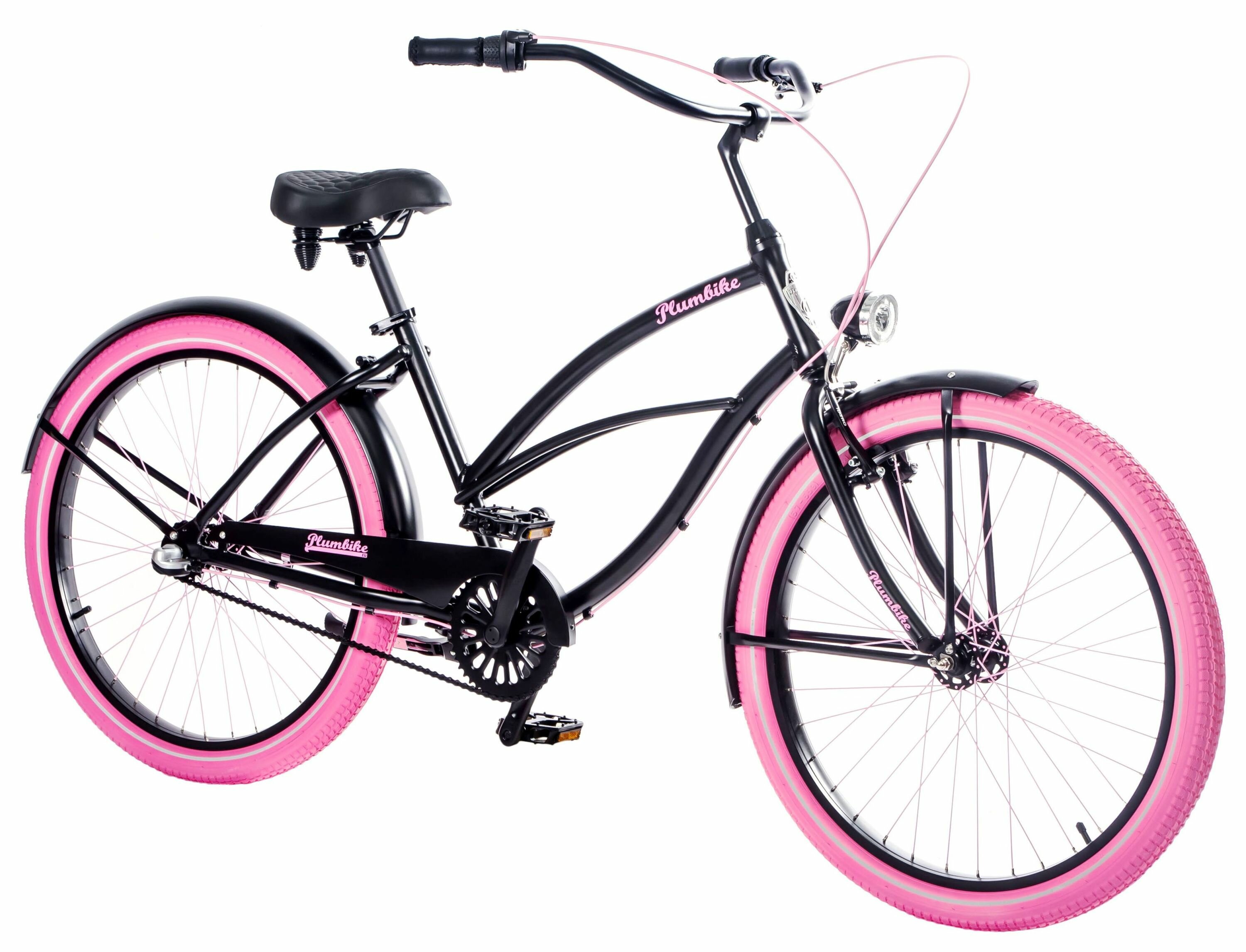 PLUMBIKE La Donna Night Heart 3B 26 cali damski Czarny Rower miejski