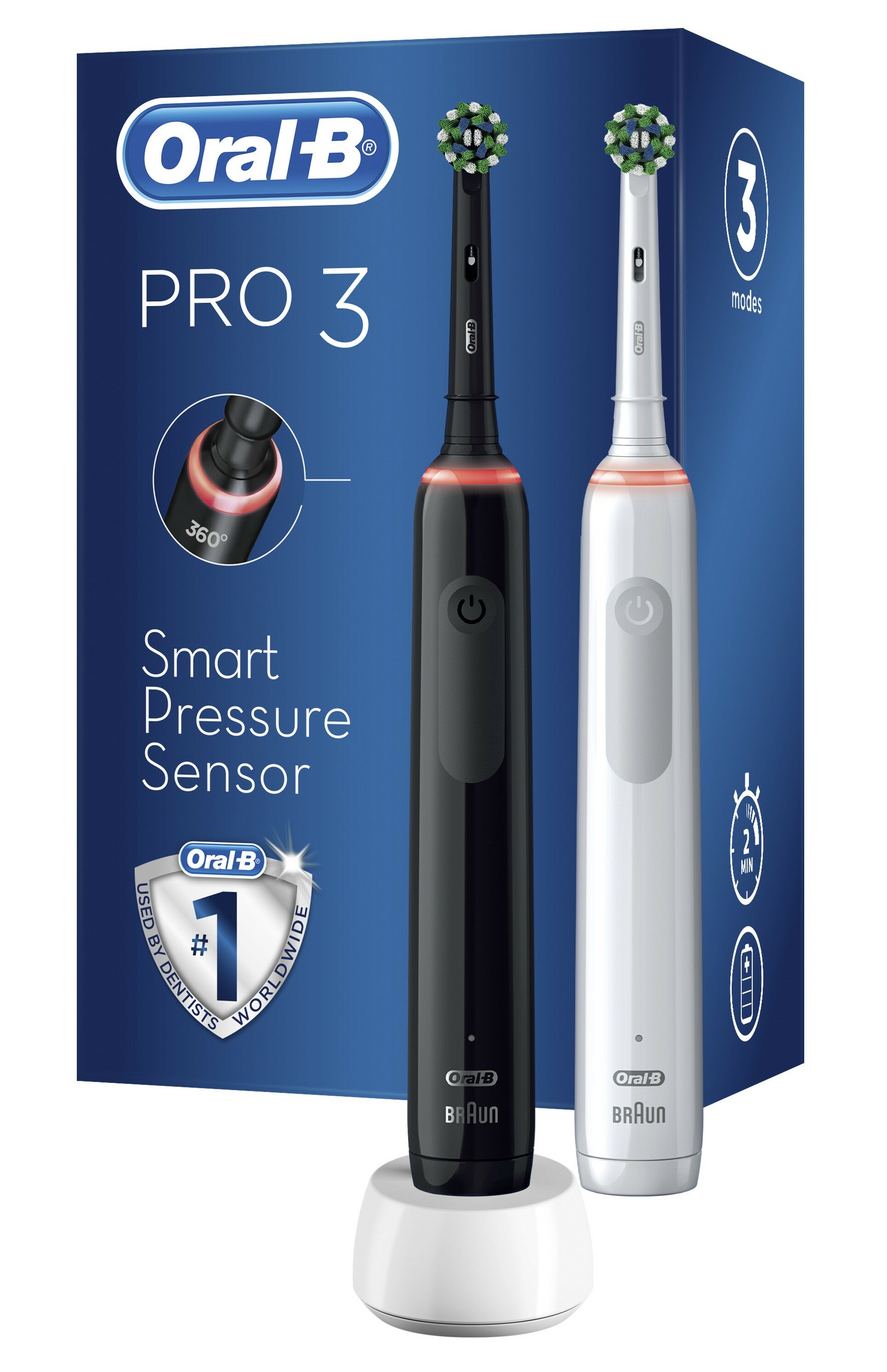 ORAL-B Pro 3 3900 (2 sztuki) Zestaw szczoteczek rotacyjnych - niskie ...