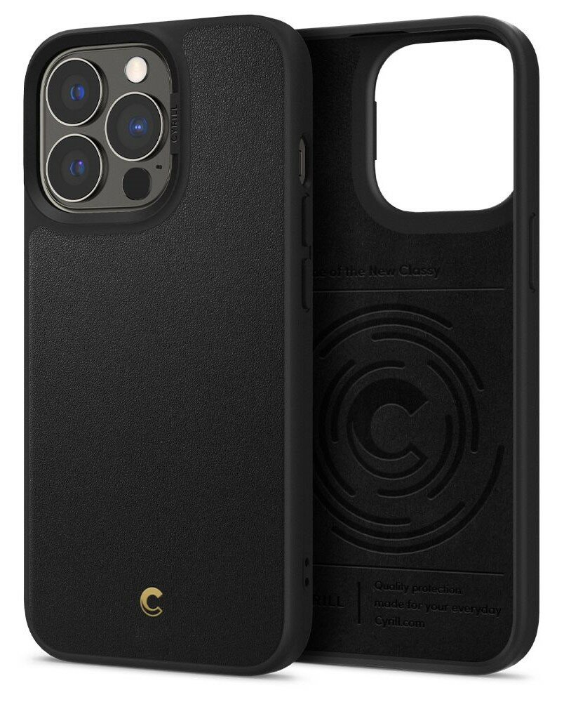 SPIGEN Cyrill Leather Brick do Apple iPhone 13 Pro Max Czarny Etui