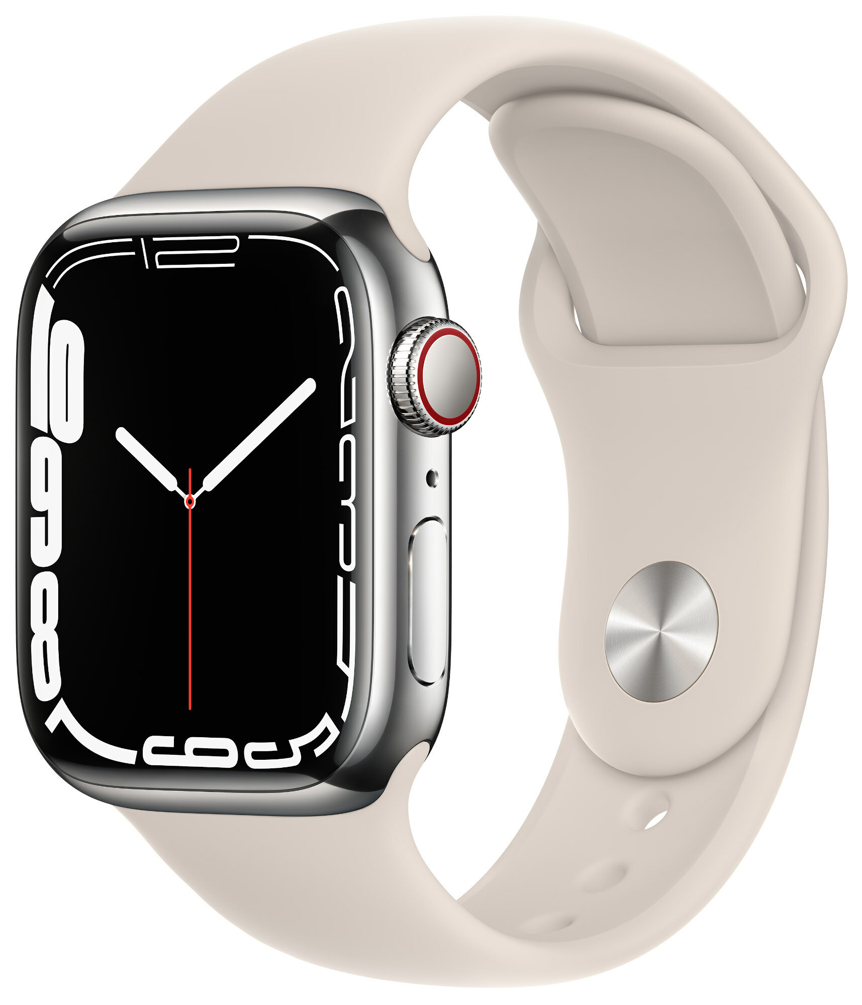 APPLE Watch 7 Cellular 45mm (Srebrny z opaską sportową w kolorze księżycowa  poświata) - niskie ceny i opinie w Media Expert
