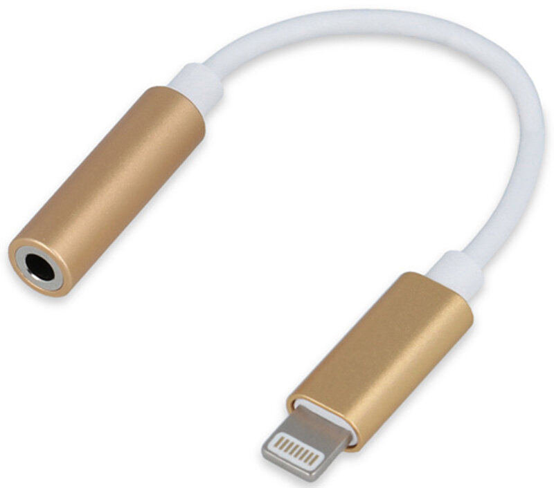 FOREVER GSM041696 Złoty Adapter Lightning Jack 3.5 mm niskie ceny i