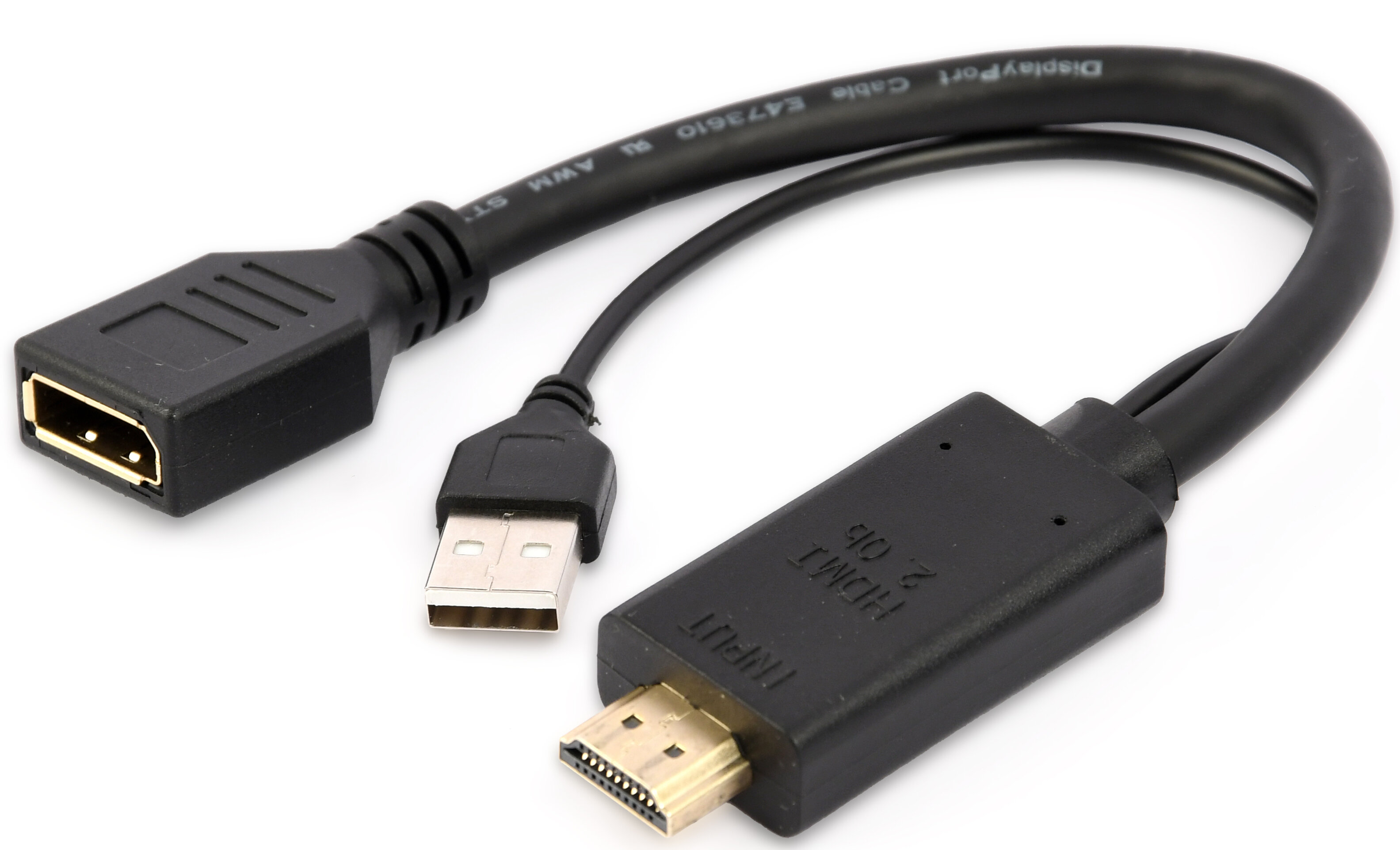 GEMBIRD 0.1 m Adapter HDMI DisplayPort + USBA niskie ceny i opinie