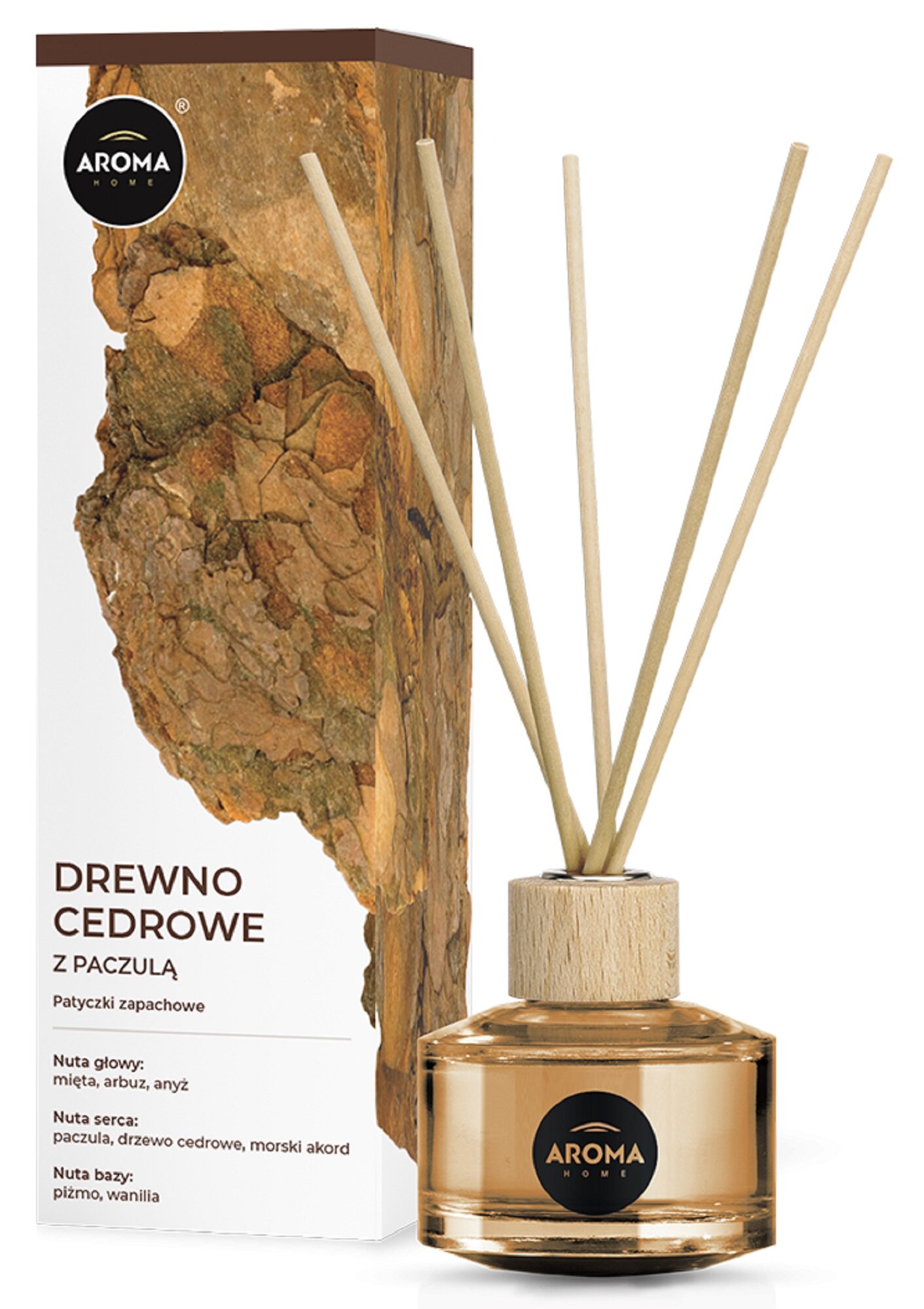 AROMA HOME Drewno Cedrowe z Paczulą 50 ml Odświeżacz powietrza niskie
