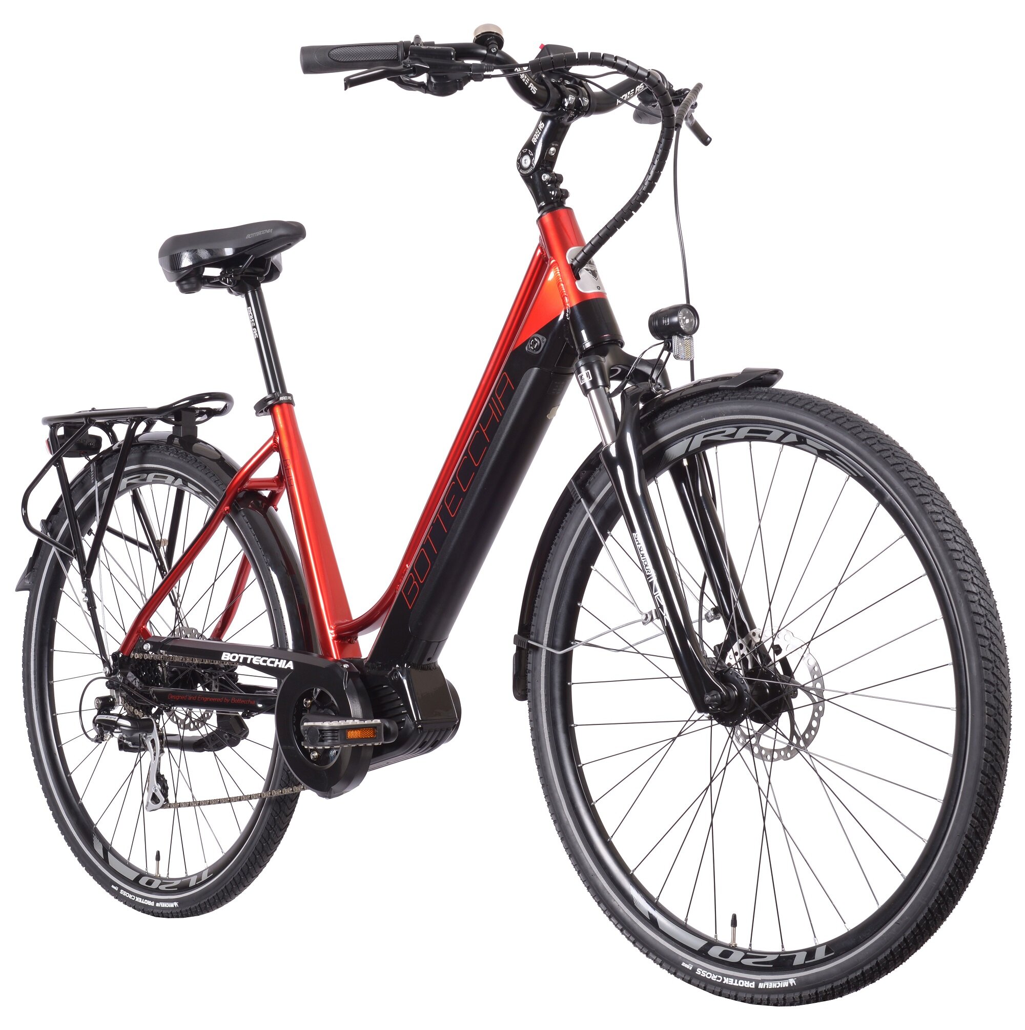 BOTTECCHIA BE19 E-City Evo Lady D17 28 cali damski Czarno-czerwony Rower  elektryczny - niskie ceny i opinie w Media Expert