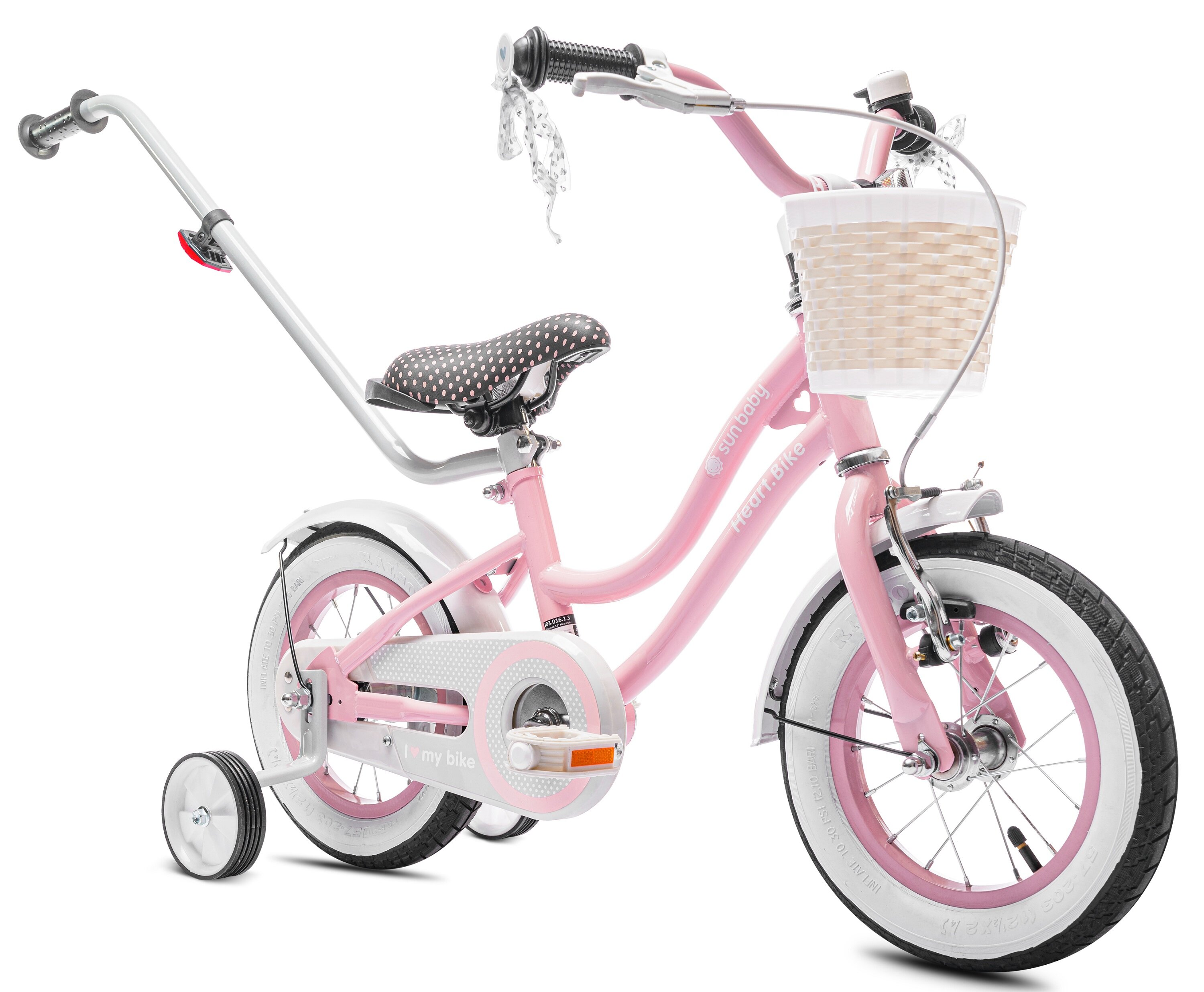 SUN BABY Heart Bike 12 cali dla dziewczynki Różowy Rower dziecięcy ...