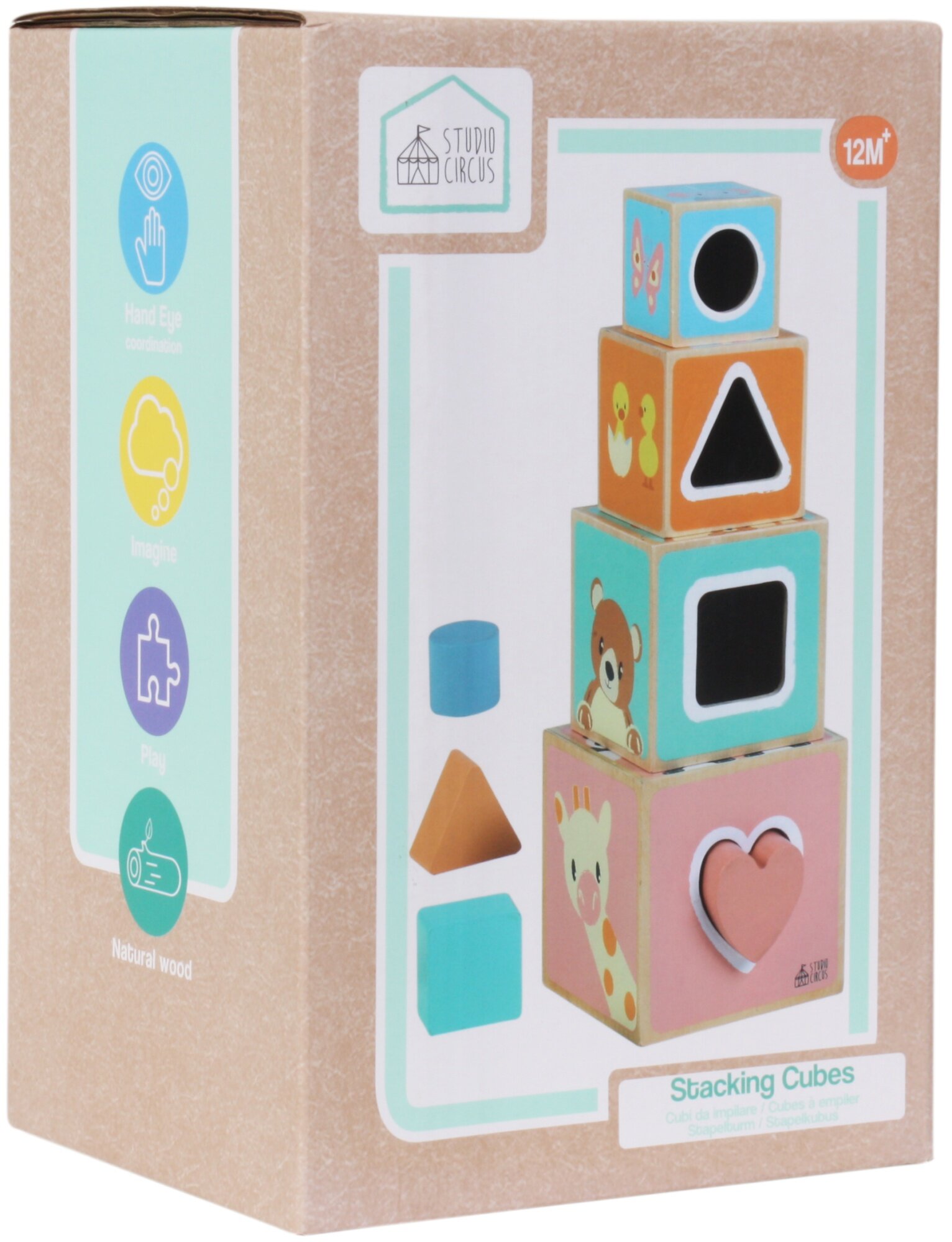 SUN BABY Studio Circus Sortery E01.068.1.1 Kostki drewniane niskie