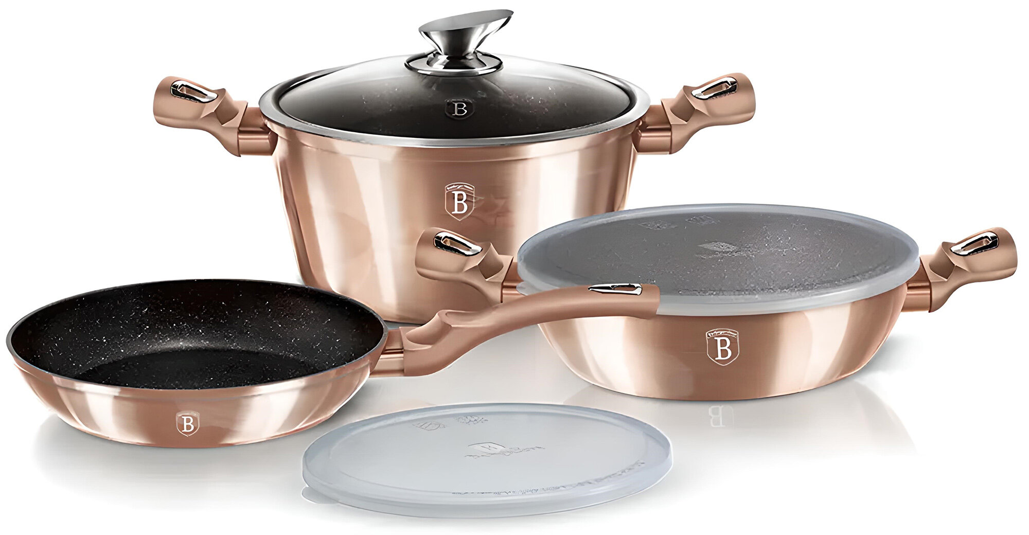 BERLINGER HAUS Rose Gold Edition BH/7047 (6 elementów) Zestaw garnków ...