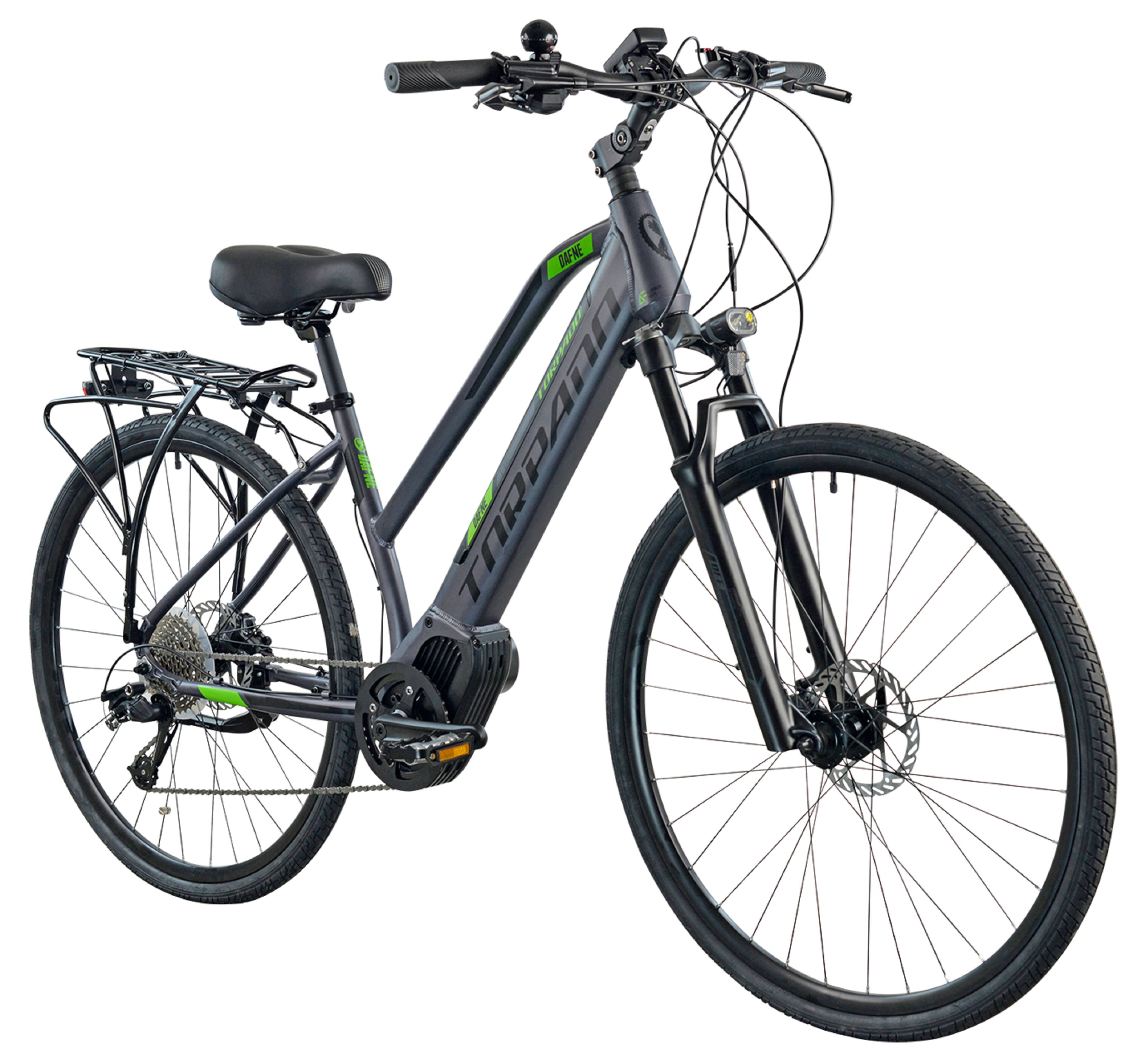 TORPADO Dafne D19 28 cali damski Grafitowozielony Rower elektryczny
