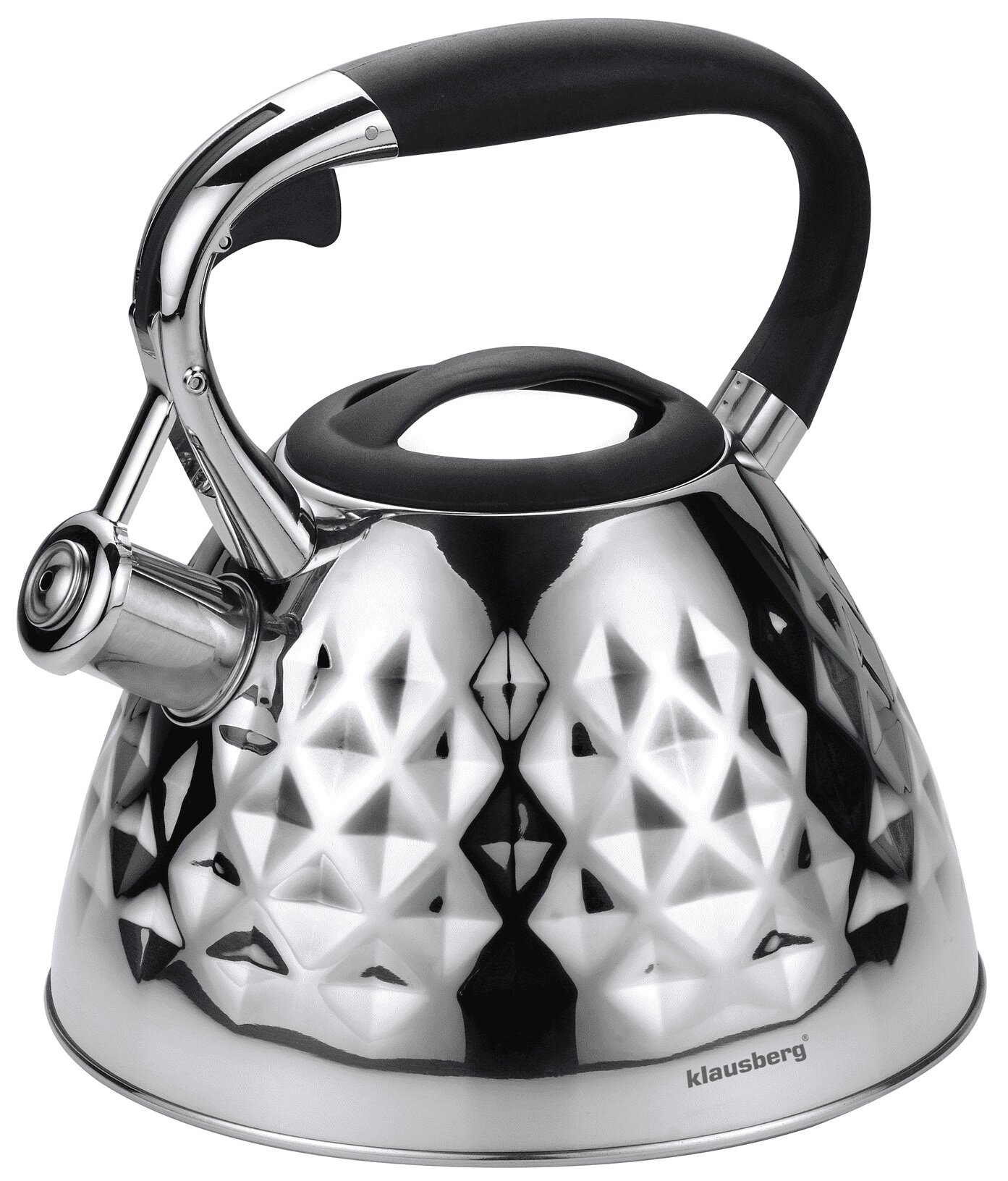 Klausberg Roestvrijstalen fluitketel, geschikt voor inductiekookplaten, 3 liter, KB – 7076 crèmekleurig