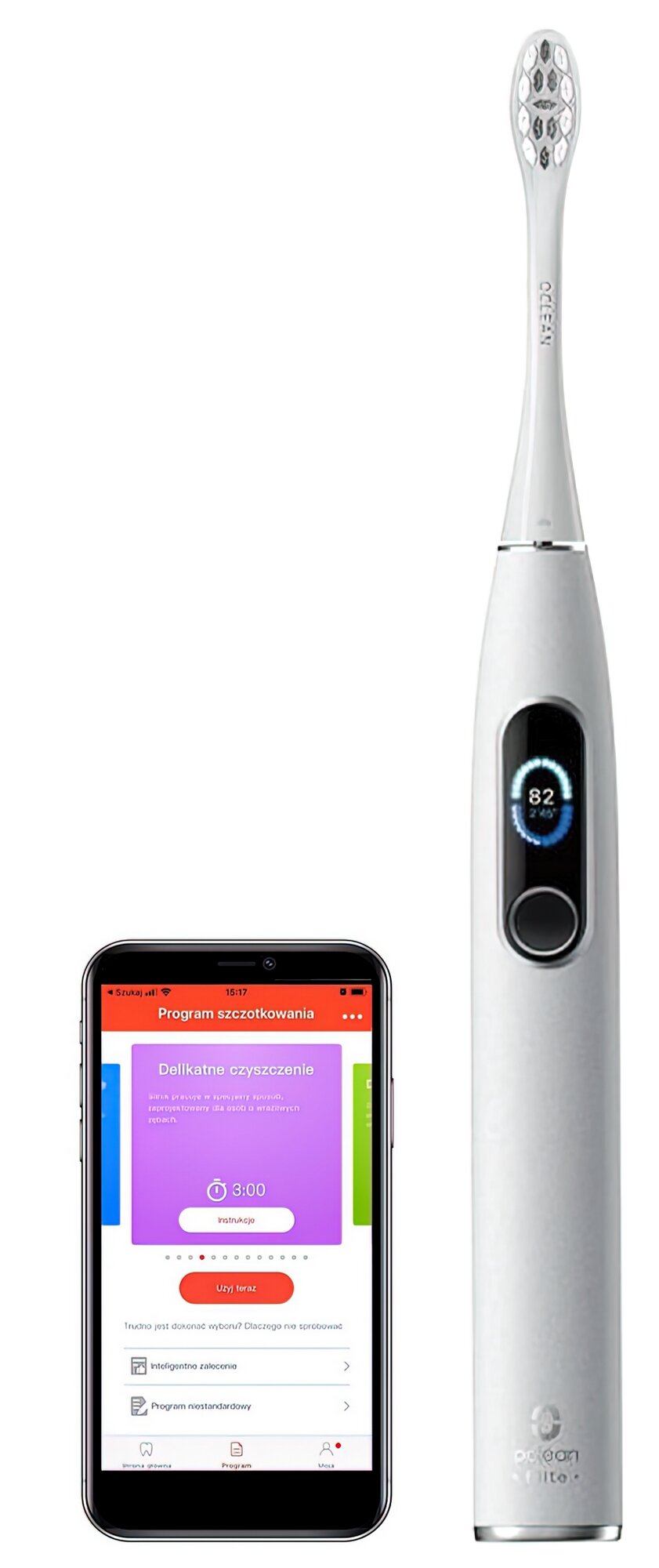 OCLEAN X Pro Elite + Sterylizator OCLEAN S1 Smart UVC Biały Szczoteczka