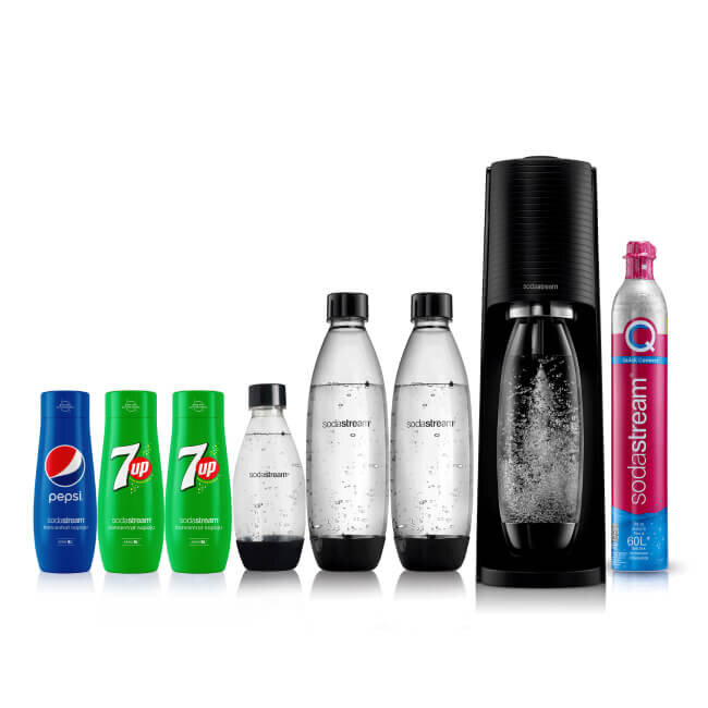 SODASTREAM Terra Czarny i Nabój SODASTREAM CO2 + Butelka SODASTREAM (3