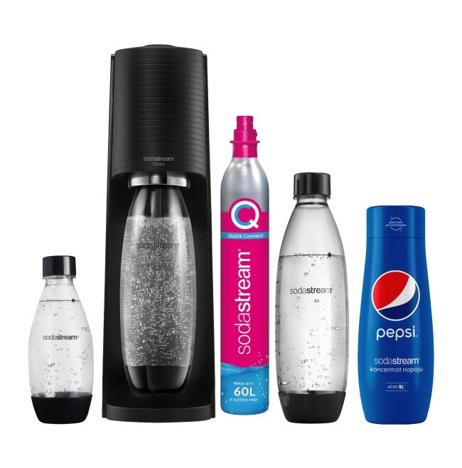SODASTREAM Terra Czarny i Nabój SODASTREAM CO2 + Butelka SODASTREAM (3