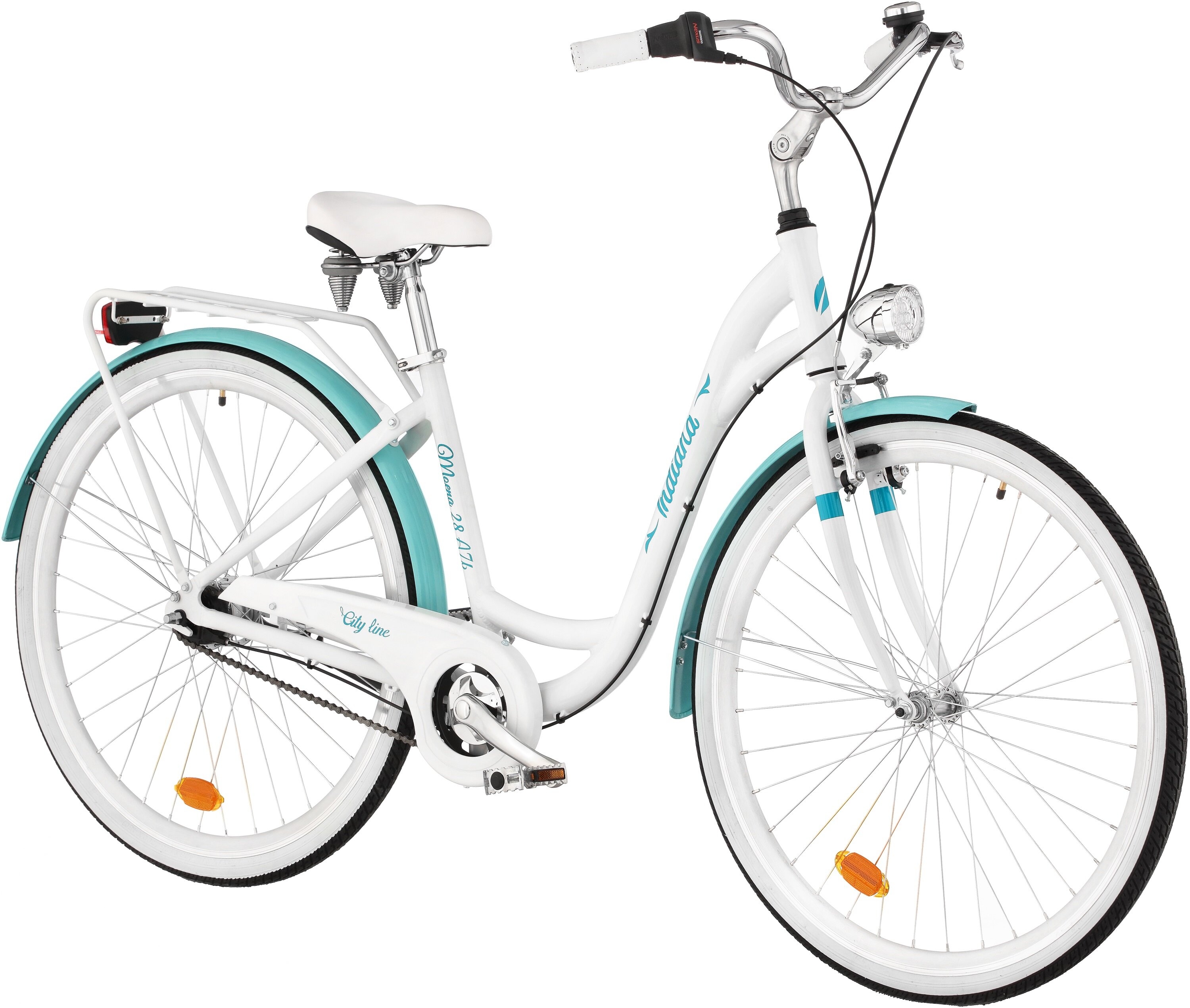 INDIANA Moena A7B 28 cali damski Białolazurowy Rower miejski niskie ceny i opinie w Media Expert