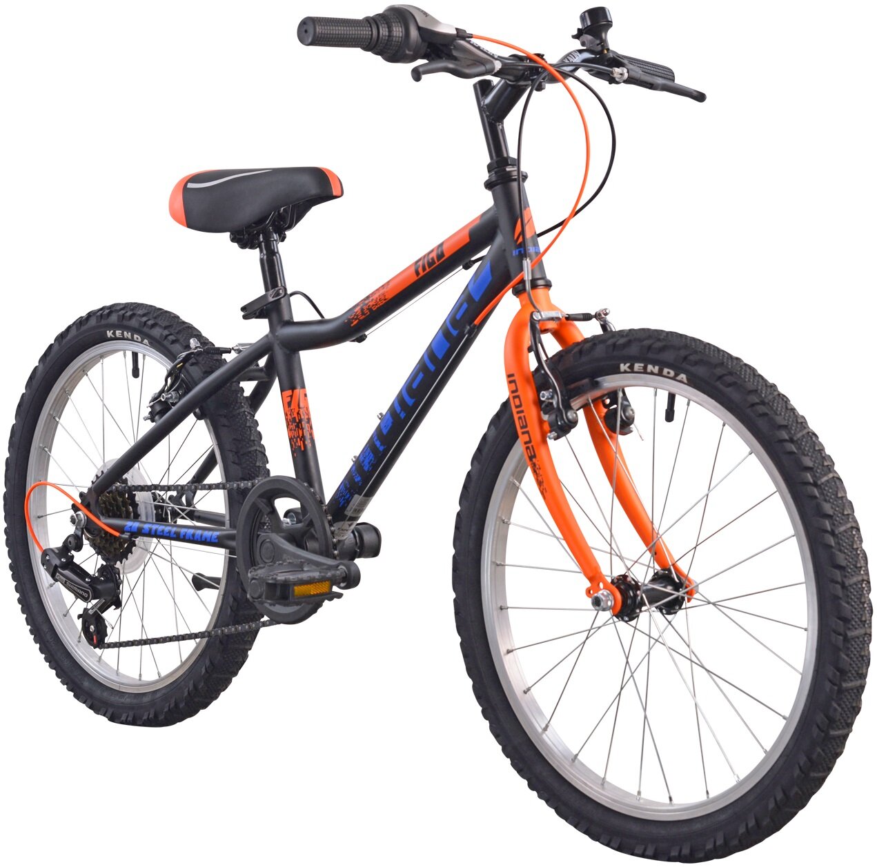 INDIANA Figo 20 cali dla chłopca Czarno-pomarańczowo-niebieski Rower ...