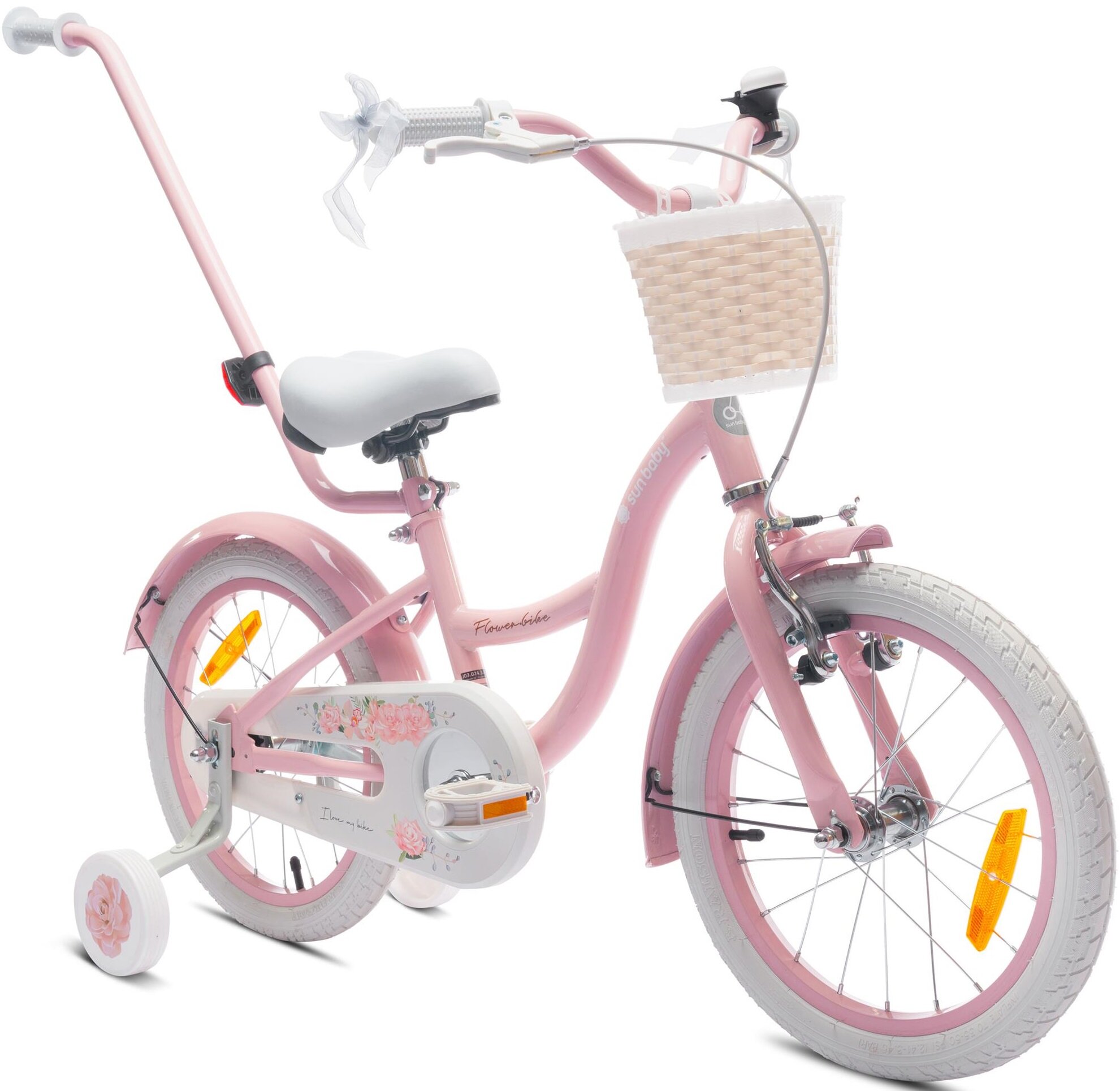SUN BABY Flower 16 cali dla dziewczynki Różowy Rower dziecięcy - niskie ...