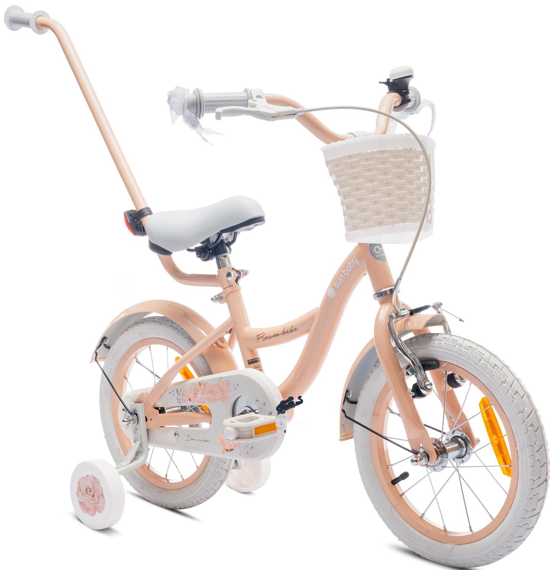 SUN BABY Flower 14 cali dla dziewczynki Morelowy Rower dziecięcy ...