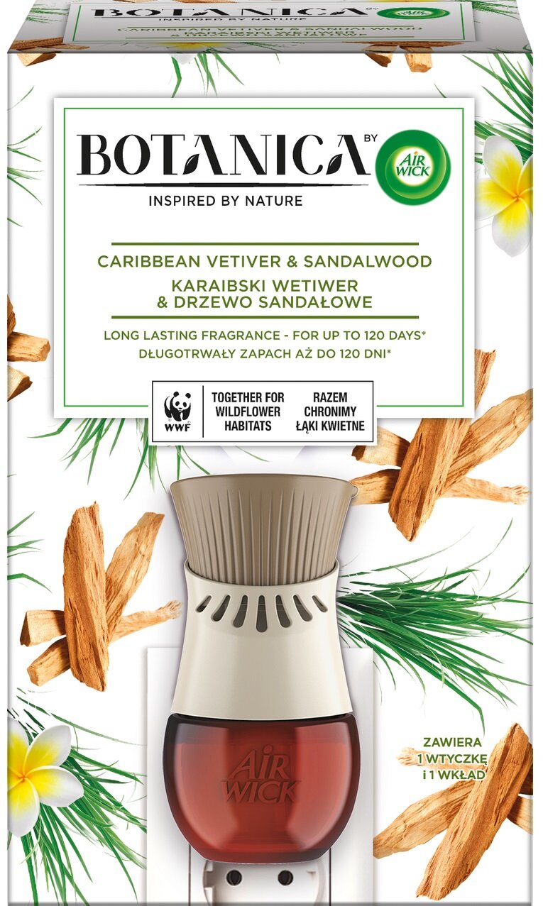 AIR WICK Botanica Karaibski Wetiwer & Drzewo Sandałowe 19 ml Odświeżacz powietrza niskie ceny