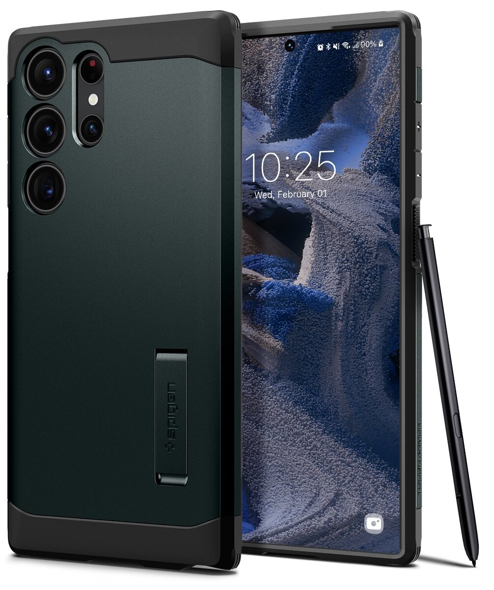 SPIGEN Tough Armor do Samsung Galaxy S23 Ultra Zielony Etui niskie