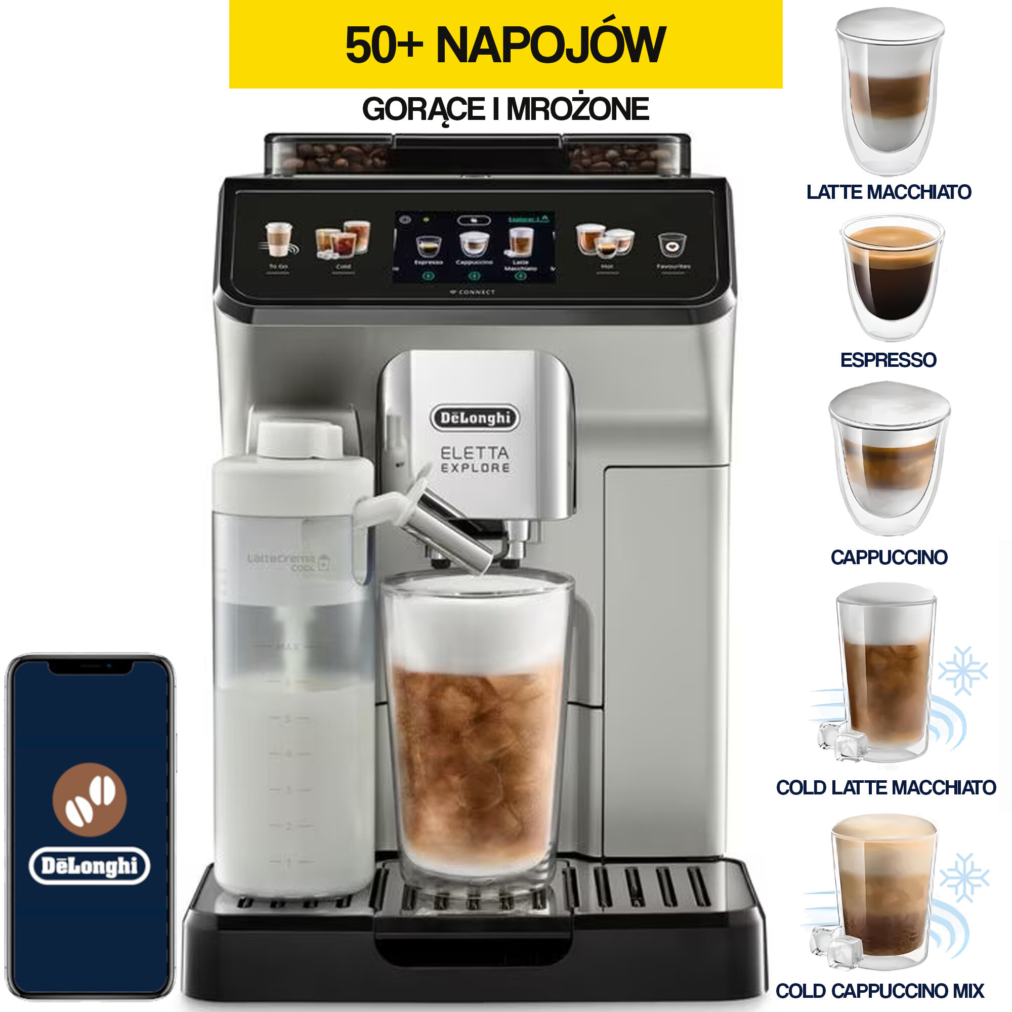 DELONGHI Eletta Explore ECAM450.65.S (Cold Brew) Ekspres niskie ceny