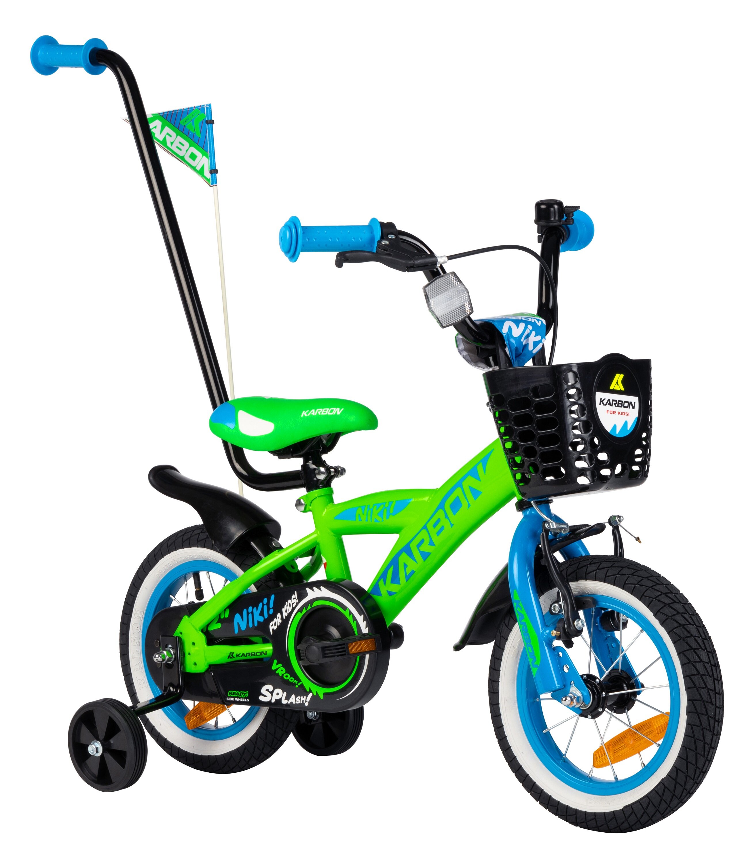 KARBON Niki 12 cali dla chłopca Zielononiebieski Rower dziecięcy