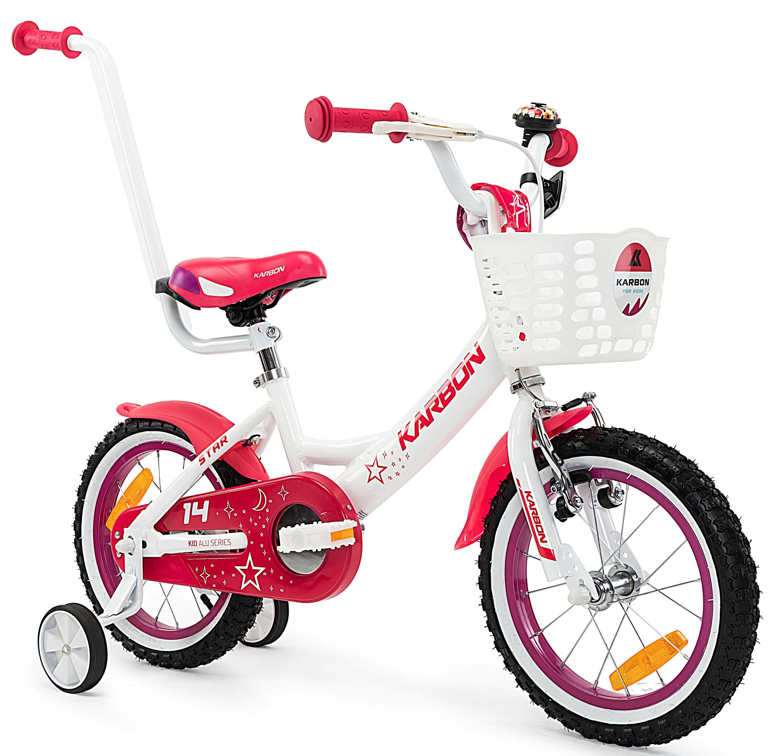 KARBON Star 14 cali dla dziewczynki Biały Rower dziecięcy niskie ceny