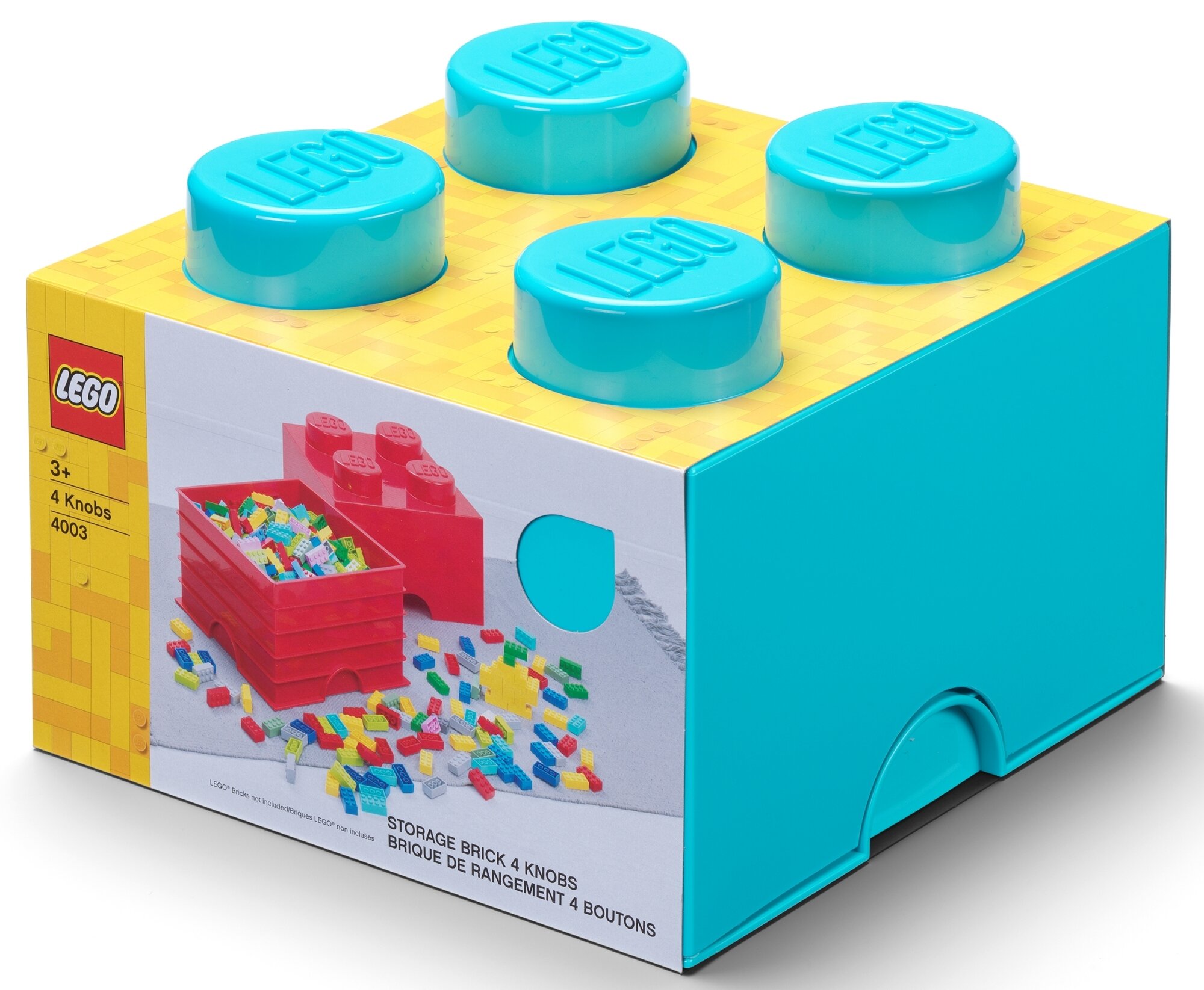 Klocek Do Rozdzielania Klocków Lego LEGO klocek Brick 4 Lazurowy 40031743 Pojemnik na - niskie ceny i
