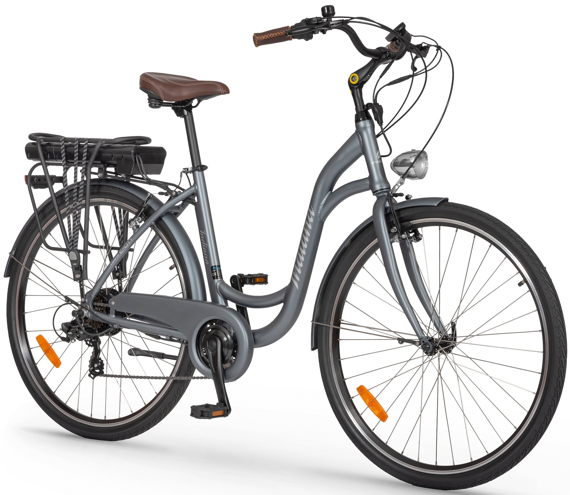 INDIANA ECity D17 28 cali damski Szary Rower elektryczny niskie ceny