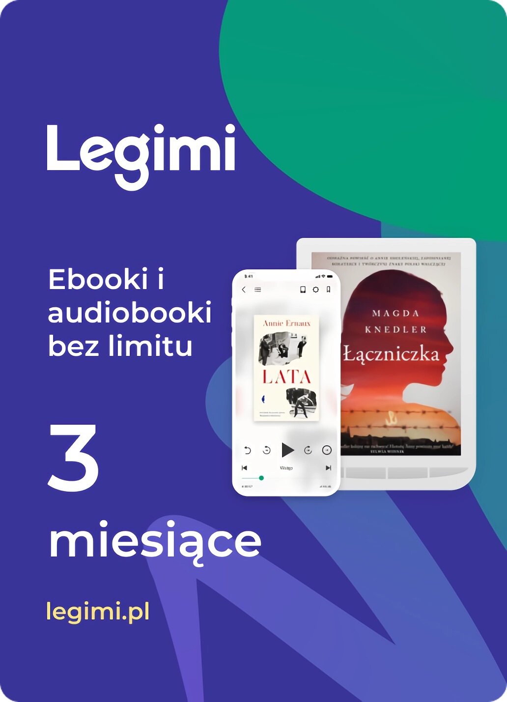 LEGIMI Abonament 3 miesiące Karta podarunkowa niskie ceny i opinie w