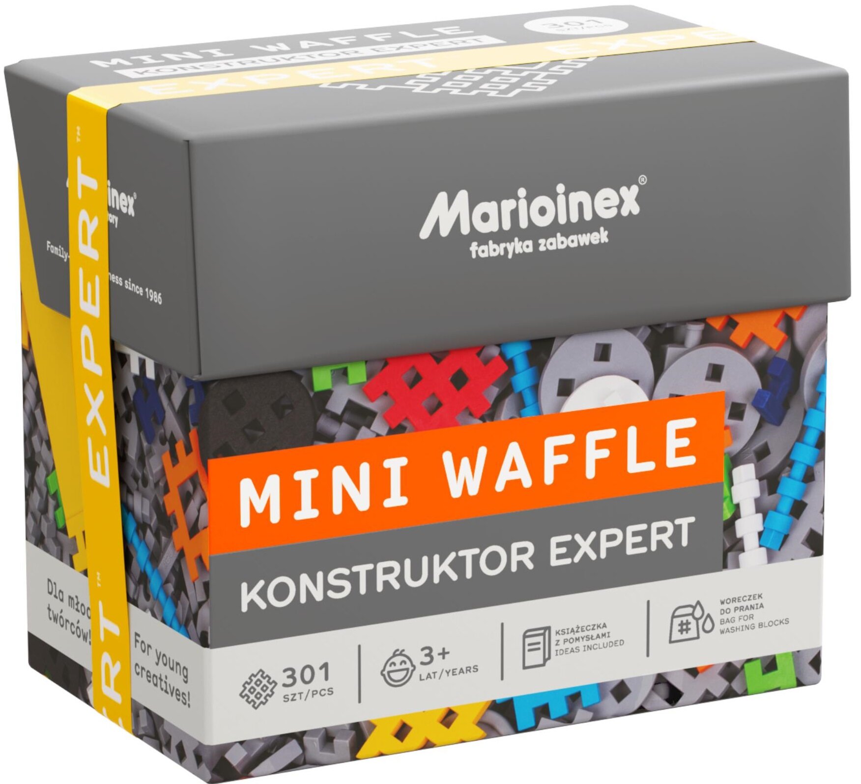 Mario-Inex Klocki Micro Waffle – Mattoncini Costruttori In Gomma Morbida Per Bambini 5+ (Fatti In Polonia) - 4