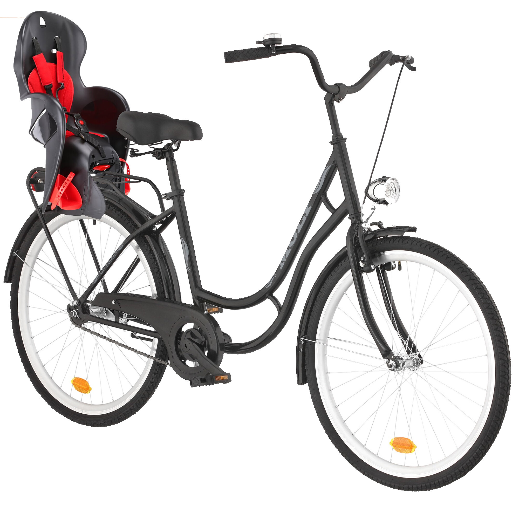 DAWSTAR Moly 1B 26 cali damski Czarny + Fotelik rowerowy KROSS Walaroo